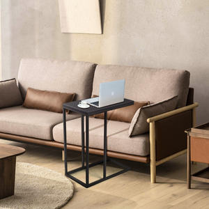 Bandeja de café convertible DB, mesa auxiliar lateral para sofá, fácil montaje, muebles rústicos para sala de estar, marco de Metal para uso doméstico - Product Image 6