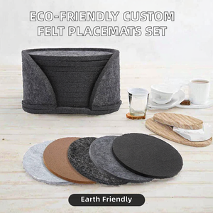 Juego de Manteles Individuales Redondos Modernos de Fieltro Ecológico de 3 mm con Posavasos y Diseño de Logotipo Personalizado para Mesas de Comedor - Product Image 2