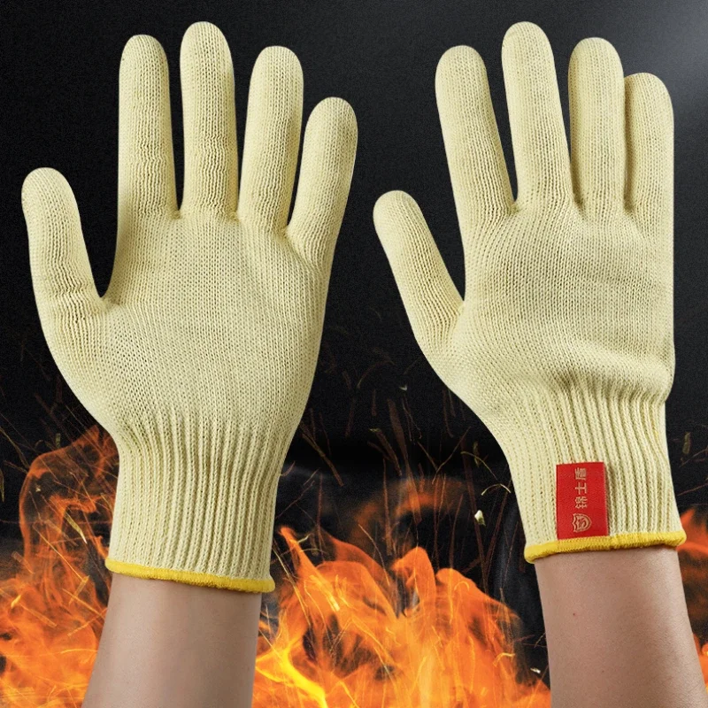 Перчатка Kevlar aramid, устойчивая к высоким температурам, анти-резка, износостойкая, нескользящая защита запястья, перчатки из кевларового волокна