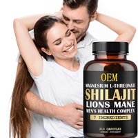 Capsules de Shilajit de marque privée avec champignons 7 en un Supplément pour la santé des hommes Lion's Mane Maca Powder Male Best Booster