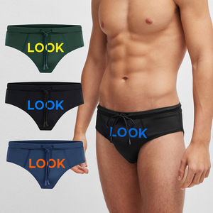Bóxer corto de alta calidad breve diseño de letras personalizadas bragas ropa interior algodón Bikini Boxer para hombres - Product Image 1