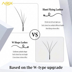 A-RIX Slant Fly Foxy W Shape 3/4/5D Lashes Wispy Premade Fan Eyelash Extension Volume Eyetail Elongation Effect Manga Cat Eye - Product Image 5
