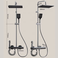 Système de douche mural chaud/froid pour salle de bain, ensemble de luxe avec mitigeur de douche pluie et cascade, système de robinetterie de douche extérieure type piano