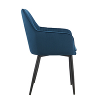 Chaises de salle à manger en tissu rembourrées de style nordique élégant et moderne avec pieds en métal, vente en gros