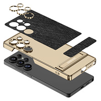 GKK Nouvelle coque de téléphone en cuir PU électrolytique antichoc avec béquille pour Samsung Galaxy S23 Ultra S24 S24Ultra S25 Ultra