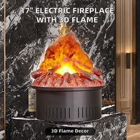 Cheminée électrique à vapeur d'eau 3D de 17 pouces pour intérieur, flamme de bois réaliste, cheminée décorative à vapeur LED pour la maison et l'hôtel