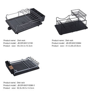 Piatto di Essiccazione Drainer Rack Dell'organizzatore Del Supporto Nero 2 Tiers <span class=keywords><strong>Da</strong></span> Cucina In Alluminio di Stoccaggio Supporti & Rack Organizzatore Strumento - Product Image 6