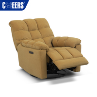 Fauteuil inclinable électrique pivotant sans accoudoirs MANWAH CHEERS, en tissu imperméable, rotation libre, siège individuel, fauteuil de salon