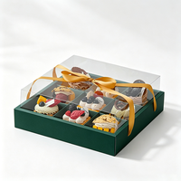 Boîte à gâteau de luxe personnalisée avec fenêtre transparente en PET, impression dégradée haute définition, emballage pour cupcakes pour mariage, anniversaire, fête