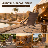 Chaise pliante rectangulaire portable en métal de style européen moderne, en tissu Oxford, pour balcon, camping, pique-nique, plage