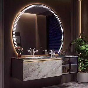 Designer Custom <b>Light</b> Luxury Modern Bathroom <b>Vanity</b> Unit Melamine Board Water Resistant Eco-Friendly Includes Washbasin Mirror - Product Image 4