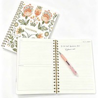 Carnet à spirale personnalisé avec impression florale, journal avec couverture personnalisée, logo OEM ODM imprimé, carnet personnalisé pour enfants, adultes, bébés, entreprise