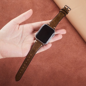 Upro Wholesale Custom Genuine Leather Watch Band Slim Tapered Luxury Strap for apple Watch iWatch Series 10 9 8 SE - Product Image 3