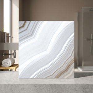 Azulejos de Porcelana Vistaar Gold Terrazzo Book Match de 24x24 Pulgadas, Piso Cerámico Pulido - Product Image 3