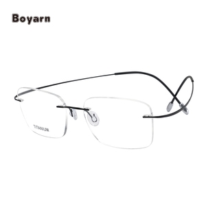Boyarn Fashion <span class=keywords><strong>B</strong></span> montature per occhiali senza montatura in titanio occhiali da vista quadrati ottici montatura per occhiali per occhiali da donna uomo - Product Image 6