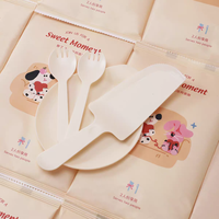 Ensemble de vaisselle jetable en plastique de qualité alimentaire, multi-usages, luxe, assiettes en forme de larme, fourchettes, cuillères, personnalisable