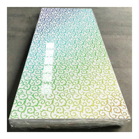 Panneau mural en PVC effet marbre résistant à l'humidité, feuille de marbre UV 48x110 pouces, finition miroir dégradé arc-en-ciel, pour couloir et salon