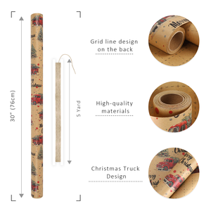 Hot Sale Custom Printed Craft Wrapping Paper Vintage Bronzing Elk & Tree Pattern Christmas Gift Packing Paper Roll - Product Image 3