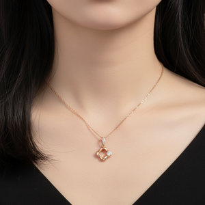 Collares con Colgante de Cadena de Eslabones de Alta Calidad para Uso Diario, Joyería de Oro Sólido de 18K con Diamantes Naturales Reales - Product Image 1