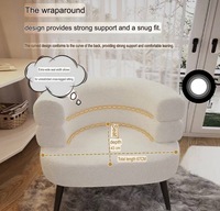 Fauteuil simple en tissu blanc moderne et simple de style nordique pour la maison, la chambre à coucher, l'hôtel, l'appartement, la villa, le salon