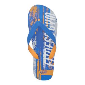 Sandales de plage sportives pour hommes, bicolores, bleu et orange, imprimé fitness, avec logo personnalisé, vente en gros - Product Image 2