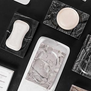 Ensemble de porte-savon en marbre Stonekocc, accessoires de salle de bain multifonctionnels pour la maison et l'hôtel - Product Image 5