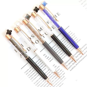 Penna a Sfera <span class=keywords><strong>in</strong></span> Metallo con Logo Personalizzato, Cristalli Glitterati, Oro Rosa, Penna Promozionale Multicolore con Diamanti per Studenti - Product Image 3