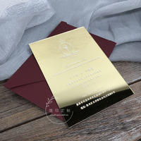 Personnalisez votre propre carte d'invitation de mariage en acrylique miroir pour anniversaire, mariage, concert, fête, entreprise, remise de diplôme