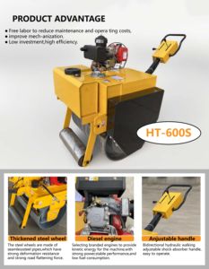 0.31 tonnes Machines de construction Diesel Essence Walk-Behind Asphalt Roller Vibratory Roller Engine Pump Motor Gear Core - Product Image 3