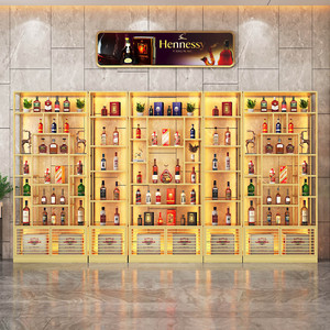 Étagère de rangement multifonctionnelle créative et décorative, cadre suspendu, comptoir de bar, porte-vin, <span class=keywords><strong>caisse</strong></span> enregistreuse, armoire pour présentoirs - Product Image 4