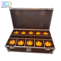 Lot de 4/10 projecteurs LED Par DMX512 6x18W 6-en-1 RGBAW+UV rechargeables avec batterie et flight case pour scène, mariage, discothèque, DJ