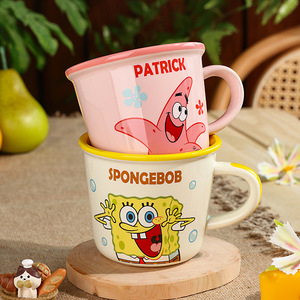 แก้วเซรามิคสพันจ์บ็อบ สแควร์แพนท์ 360 มล. ลายการ์ตูน ใช้ซ้ำได้ สำหรับเด็กและนักเรียน - Product Image 3