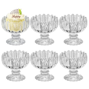 Mini tazza di gelato coppa per piatti per bambini piccoli bicchieri di vetro con i piedi tazze di loto da Dessert ciotole - Product Image 6