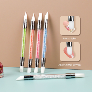 Nouvelle Arrivée 5pcs Double Tête Nail Art Pen Set Soft Silicone Tip avec Acrylique Poignée pour Acrylique DIY Nail Design - Product Image 2