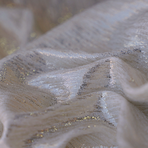 โพลีเอสเตอร์ 95% สแปนเด็กซ์ 5% |   ผ้าถักกลิตเตอร์ 260GSM |   ผ้าเนื้อยืดประกายวิบวับแบบละเอียด ขนาดกว้าง 58-60 นิ้ว สำหรับชุดเดรสและเสื้อปาร์ตี้ผู้หญิง - Product Image 1