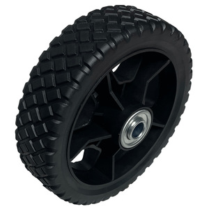 Rueda de cortacésped con neumático sólido de 6 pulgadas, neumático sin aire resistente al desgaste y a la corrosión, color negro, para piezas de cortacésped - Product Image 2