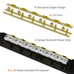 Regleta de Enchufes Estadounidense con 6 Tomas de Corriente y 3 Puertos USB, Protector de Sobretensión de Alta Resistencia de 15A 125V con Interruptor de Encendido/Apagado - Product Image 2