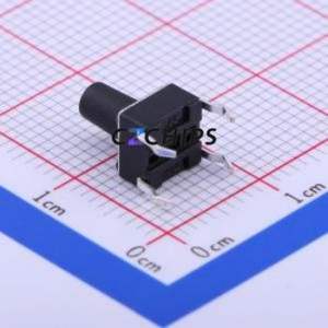 TC-1102-C-K-B Tactile Switch Through hole Component THT-4P,6x6mm Switch Single Pole Single Throw Round Button 2.6N Through Hole - Product Image 2