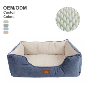 Cama para Perros de Espuma Viscoelástica Lavable Premium de Pana Extra Grande Personalizada - Product Image 1