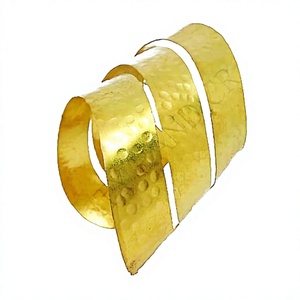 Best Quty Handicrafts Embossing Gold-Plated Brass Metal Cuff <b>Bracelet</b> Pearl Encrusted <b>Bangles</b> for Women Manufacturer in India - Product Image 5
