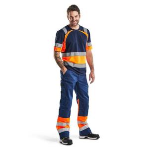 BLAKLADER-Camiseta 342110308853L Azul marino/Naranja de alta visibilidad-EAN 7330509620045 ROPA DE TRABAJO DE LA HI-VIS - Product Image 3