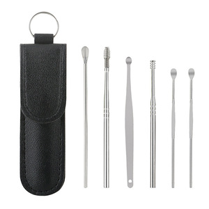 Earpicks Stainless Steel 6 Piece Set With Leather Case For Adults And Children <b>Ear</b> Cleaning Tools - Product Image 3