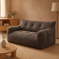 Canapé pouf en tissu garni de particules, fauteuil lounge en peluche, causeuse pour salon, chambre et détente à domicile