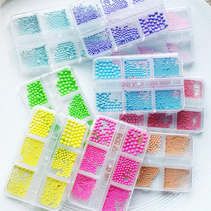 Cuentas de Burbuja para Decoración de <span class=keywords><strong>Uñas</strong></span> en Colores <span class=keywords><strong>Pastel</strong></span>, Cuentas de Caviar 3D para Decoración de <span class=keywords><strong>Uñas</strong></span>, Cuentas Esféricas Multitamaño en 6 Compartimentos - Product Image 3
