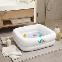 Piscine gonflable carrée en PVC de haute qualité à 2 anneaux pour bébé, idéale pour la maison et les tout-petits