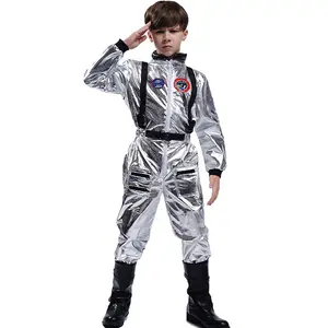 Party Dress up Adult Children Astronaut Silver Spaceman Kids Career Costume HCBC-030