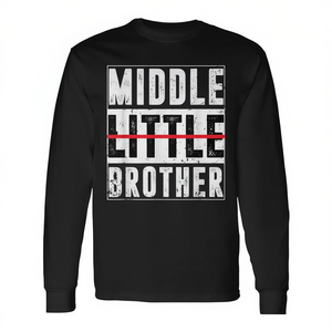 Camiseta de manga larga para anuncio de nacimiento de bebé, promoción Middle Brother - Product Image 2