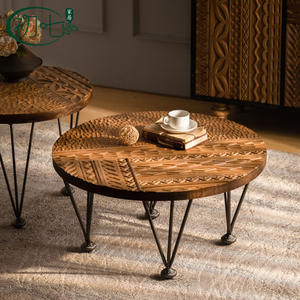 Juego de Mesa de Centro Chuqi Home Furnishings con Superficie de Madera y Patas de Hierro Forjado Hechas a Mano para Sala de Estar o Jardín - Product Image 2