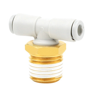 Dde Dade Pneumatics T Type <b>Connector</b> External Thread <b>Quick</b> Plug Plastic Copper Body Pneumatic Fittings - Product Image 4