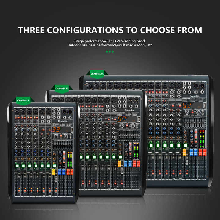Stage Performance Mixer Recordio 8 Channel Mixer - Professional Audio for Stage